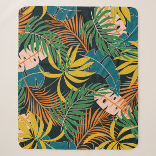 Summer Tropical Bright Pflanze Muster Sherpadecke