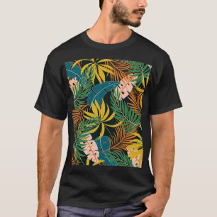 Summer Tropical Bright Pflanze Muster T-Shirt