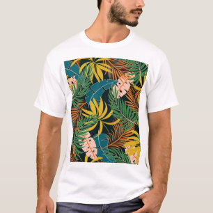 Summer Tropical Bright Pflanze Muster T-Shirt