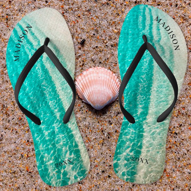 Summer Tropical Destination Beach Bridal Wedding Flip Flops (Von Creator hochgeladen)