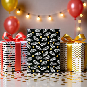 Summer tropical Flamingo Black Gold Set von 3 Geschenkpapier Set