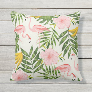 Summer Tropical Flamingo Outdoor Pillow Kissen Für Draußen