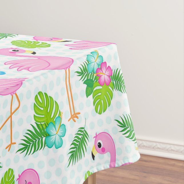 Summer Tropical Flamingo und Blumenmuster Tischdecke (Beispiel)