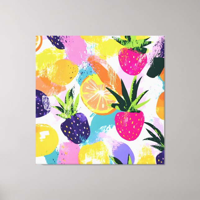 Summer Tropical Fruit Fiesta Leinwanddruck (Vorderseite)