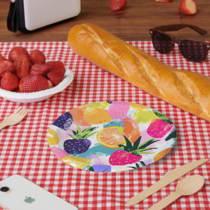 Summer Tropical Fruit Fiesta Pappteller