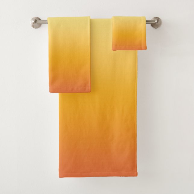 Summer Tropical Gradient Orange Lemon Limon Ombre Badhandtuch Set (Insitu)