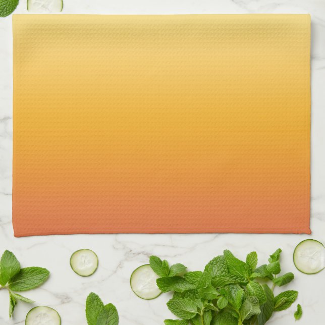 Summer Tropical Gradient Orange Lemon Limon Ombre Geschirrtuch (Gefaltet)