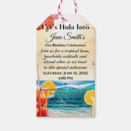 Summer Tropical Luau Beach Party 21. Geburtstag Geschenkanhänger