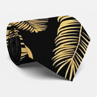 Summer tropical palm tree leaves seamless pattern krawatte