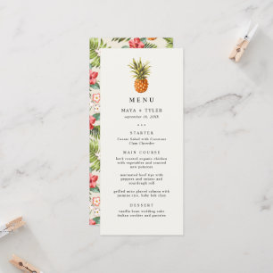 Summer Tropical Pineapses Muster Wedding Menü