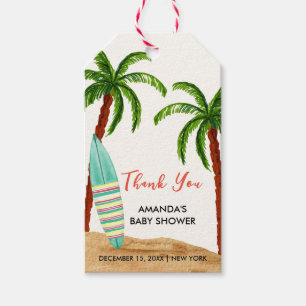 Summer Tropical Surf Baby an Bord Babydusche Geschenkanhänger