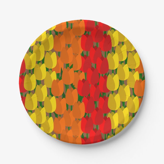 Summer Tulip Field Pappteller (Vorderseite)