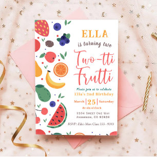 Summer Two-tti Fruitti 2. Geburtstag Einladung