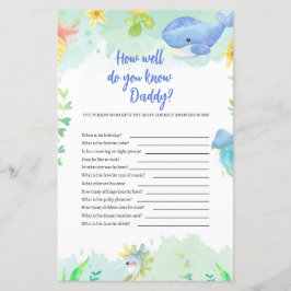 Summer under Sea Baby Shower Game