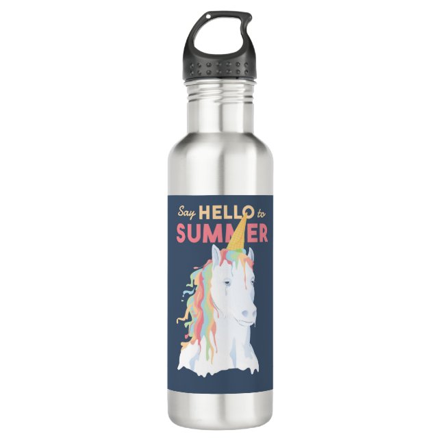 Summer Unicorn Edelstahlflasche (Vorderseite)