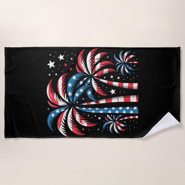Summer USA Flag 4. Juli Strandtuch (Vorderseite)