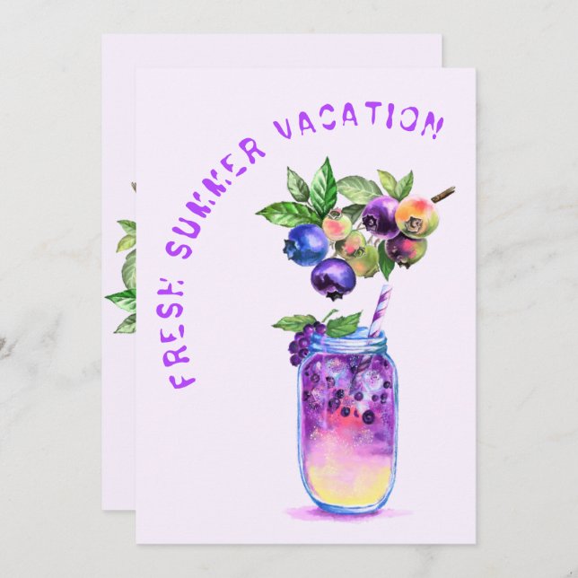 Summer Vacacation Card Frischer Blueberry Cooler D (Vorne/Hinten)