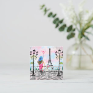 Summer Vacacation Card Paris Eiffel Tower Frankrei Mitteilungskarte