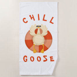 Summer Vacation Beach Chill Goose Swim Ring White Strandtuch