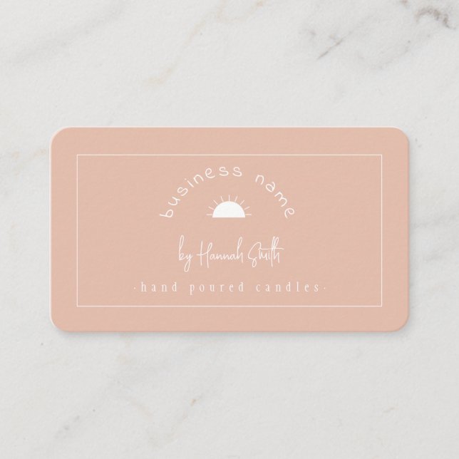 Summer Vibe Blush Pink und White Business Card Visitenkarte (Vorderseite)