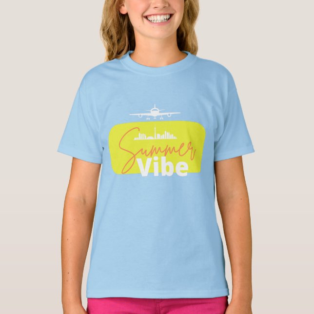 Summer Vibe niedlich blaues Design Sommermode T-Shirt (Vorderseite)