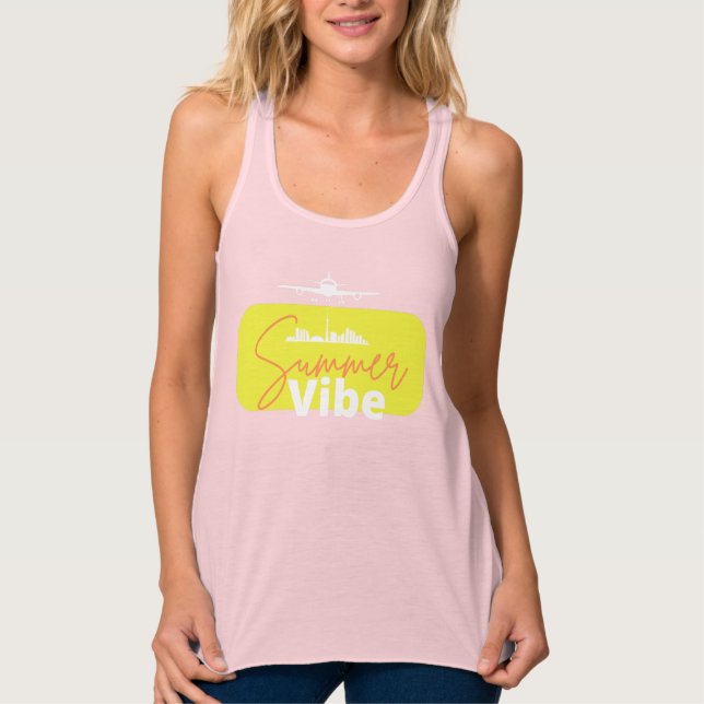 Summer Vibe niedlich rosa farbenes Design Sommer Tank Top (Vorderseite)