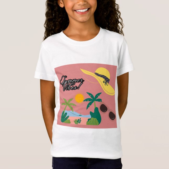 Summer Vibe Short-Sleeve Kids T-shirt for girls (Vorderseite)