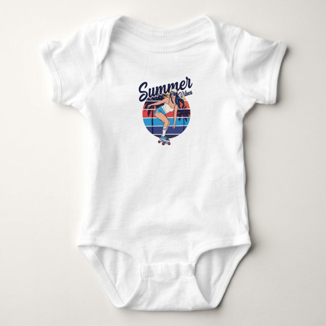 Summer Vibes Baby Strampler (Vorderseite)
