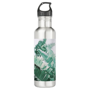 Summer Vibes Banana Blätter Blassgrün Edelstahlflasche