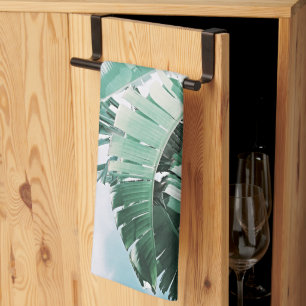 Summer Vibes Banana Blätter Blassgrün Geschirrtuch