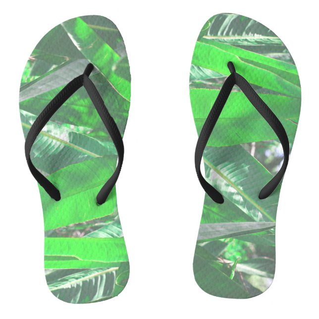 Summer Vibes Banana Tree Blätter Blassgrüne Pastel Flip Flops (Fußbett)
