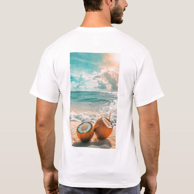 Summer Vibes Beach Coconut Drink Tropischer T - Sh T-Shirt (Rückseite)