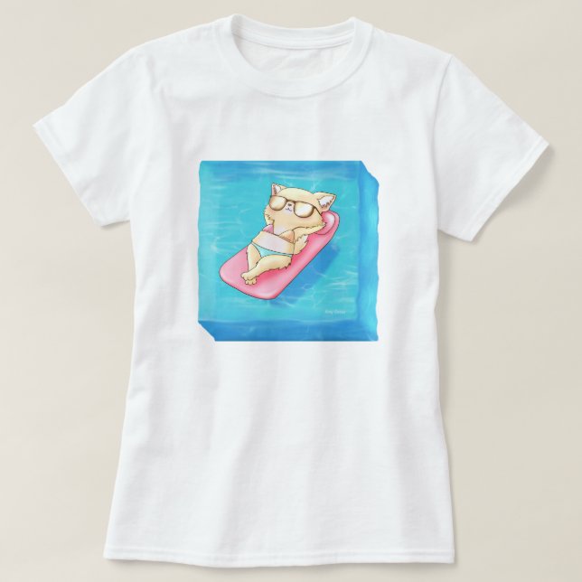 Summer Vibes Beach Cube Pomchi in Bikini T-Shirt (Design vorne)