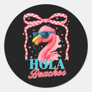 Summer Vibes Beach Flamingo Coquette Summertime Ho Runder Aufkleber