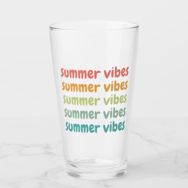 Summer Vibes Beach Urlaub Retro Sommer Glas (Vorderseite)
