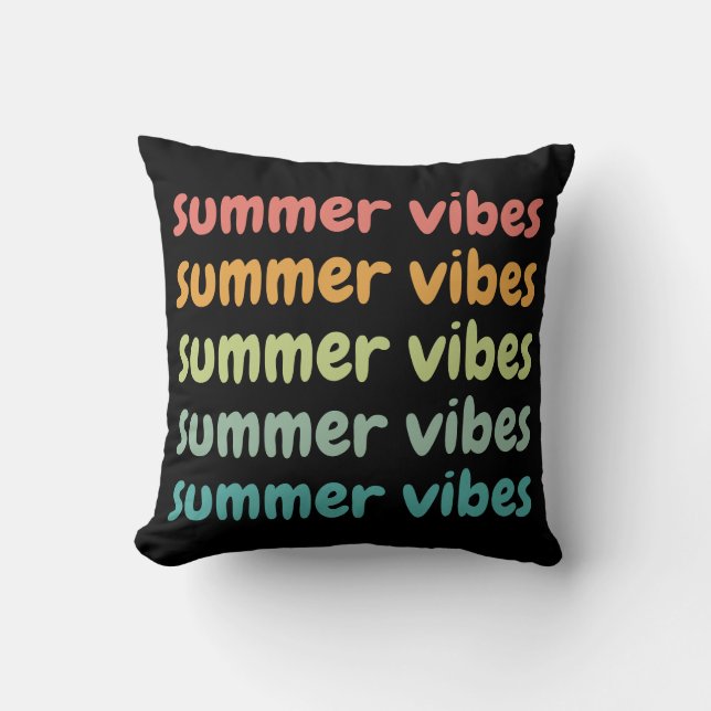 Summer Vibes Beach Urlaub Retro Sommer Kissen (Vorderseite)