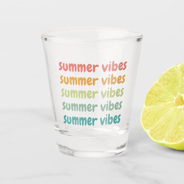 Summer Vibes Beach Urlaub Retro Sommer Schnapsglas (Vorderseite)