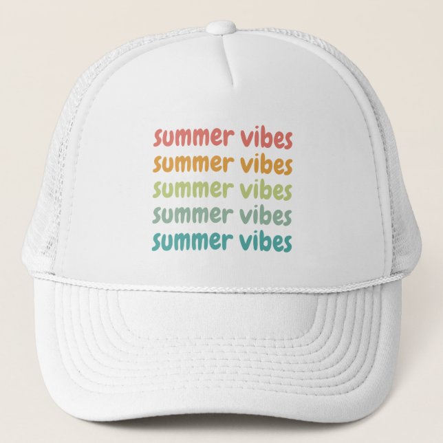 Summer Vibes Beach Urlaub Retro Sommer Truckerkappe (Vorderseite)