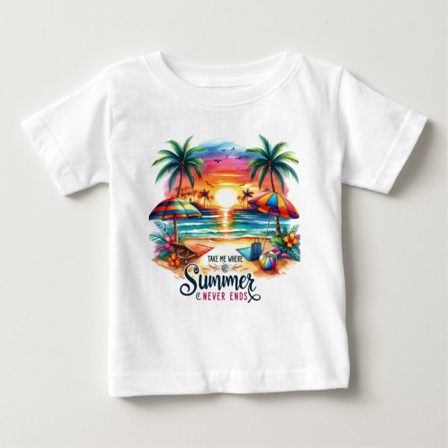 Summer Vibes Brushstroke Beach Sunset-34626 Hoodie Baby T-shirt (Vorderseite)