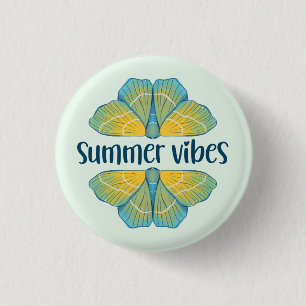Summer Vibes Butterfly Button