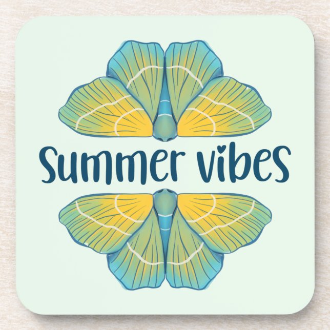 Summer Vibes Butterfly Getränkeuntersetzer (Vorderseite)
