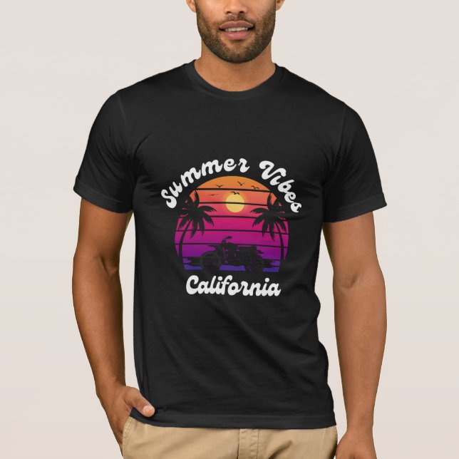 Summer Vibes California - Retro Sunset T - Shirt (Vorderseite)