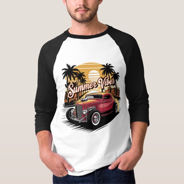 Summer Vibes Classic Car T-Shirt (Vorderseite)