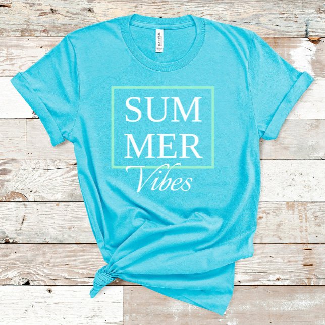 Summer Vibes Cooles Sprichwort mit weißem Text T-Shirt (Von Creator hochgeladen)
