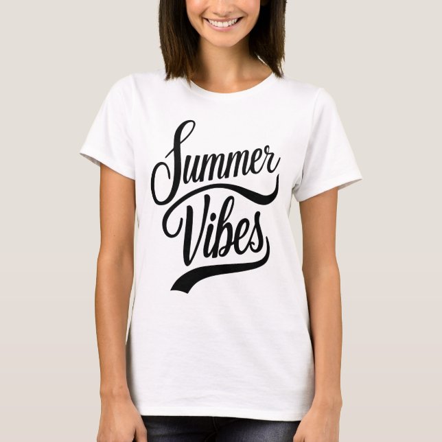 Summer Vibes Cursive Style Women's T-Shirt (Vorderseite)
