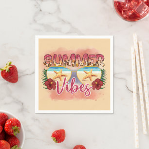 Summer Vibes   Design der Sonnenbrillen an der Küs Serviette