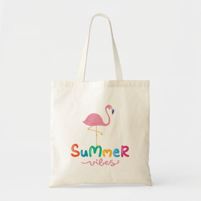 Summer Vibes Flamingo Women's Tragetasche (Vorne)
