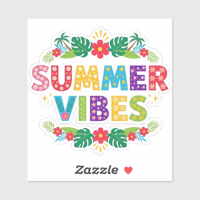 Summer Vibes Floral Design-54504 Hoodie Aufkleber (Blatt)