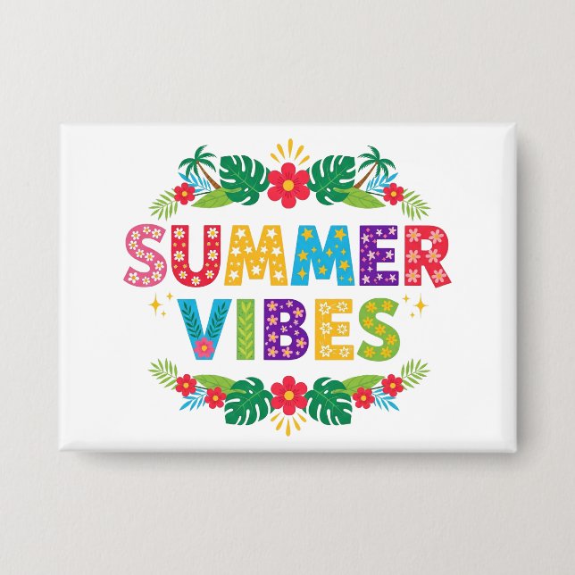 Summer Vibes Floral Design-54504 Hoodie Button (Vorderseite)