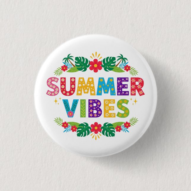 Summer Vibes Floral Design-54504 Hoodie Button (Vorderseite)